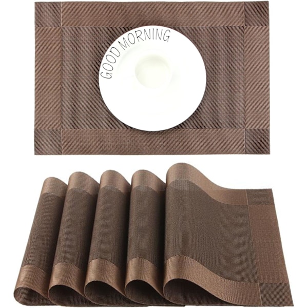 PVC-bordsplassmatter, sklisikker, vaskbar, varmebestandig, rektangulær vinyl P