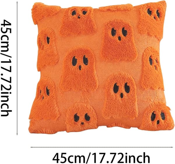 2-pak græskarkuddebetræk 45x45 cm. Bløde efterårs- og halloweenpynt til sofa, seng og bil.—jarx Färg	b
