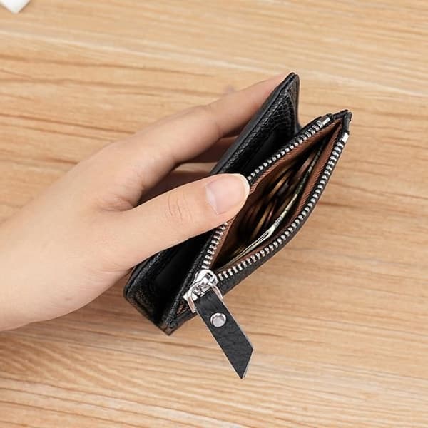 Pung - Inf - Sort - Ægte Læder - RFID-beskyttelse - Kompakt Bi-Fold Design Black
