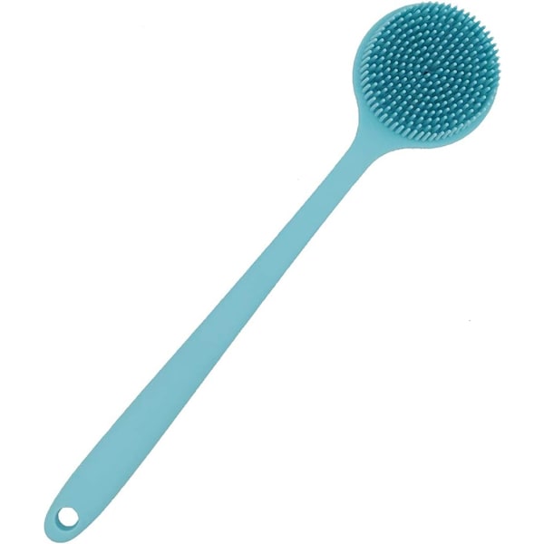 Selkäharja suihkuun, pehmeä silikonikylpyharja pitkällä kahvalla Blue