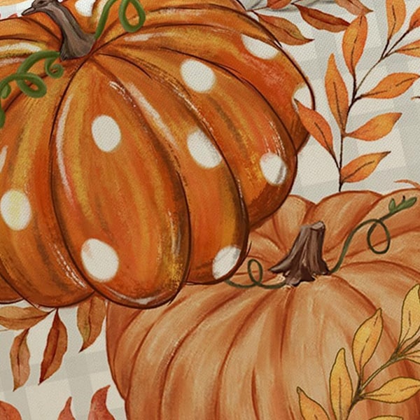 Oransje Gresskar, Eukalyptus Høst Bordløper, Høst Thanksgiving Kjøkken Spisebord Dekorasjon for Hjemmefest Dekor 13x72 Tommer Style 3