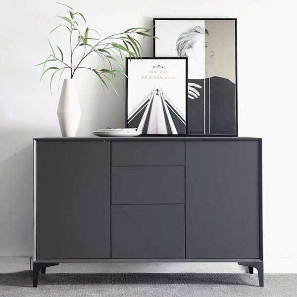 Set med 4 möbelben, belastar upp till 600 kg, moderna metallben i triangelform, hårnålsben för skåp, soffa, svart ( cm) cm 17