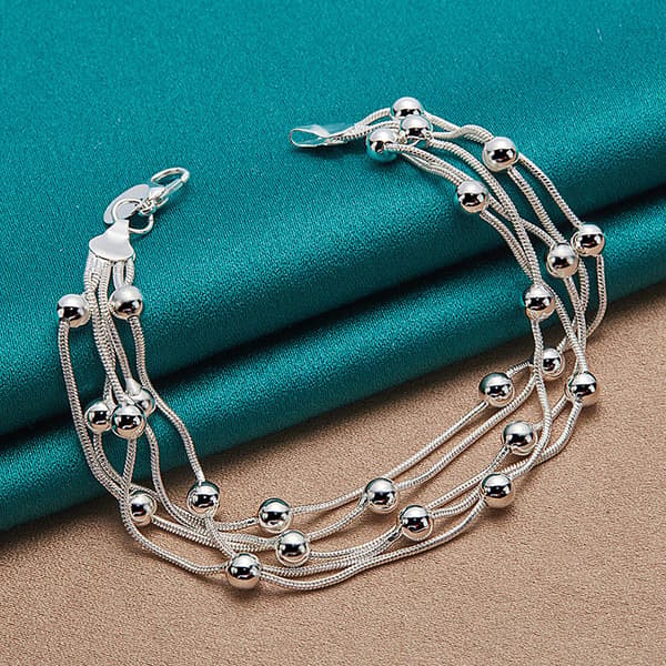 925 Silverarmband med fem ormkedjor, modeberlock, smycken