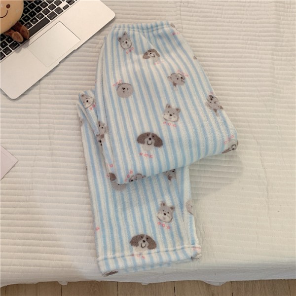 Kävelevät jumalahousut Flanellipyjama Voidaan Käyttää Ulkona Sarjakuva Korallifleece Laiskat Pyjamat Naisten Syksy Talvihousut Kotihousut MY902 MY902 XXL