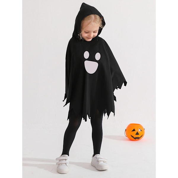 GYRATEDREAM Halloween-kappe for småbarn, gutter og jenter, spøkelseskappe, Halloween-kåpe, hatter, antrekksett, 1-6 år hoodedcuteface 2