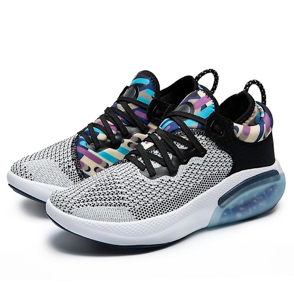 Märke Air Cushion Løbesko Herre Sportssko med åndbart mesh Tennis sportssko Blød bund Modesko Løbesko Hvid White 46