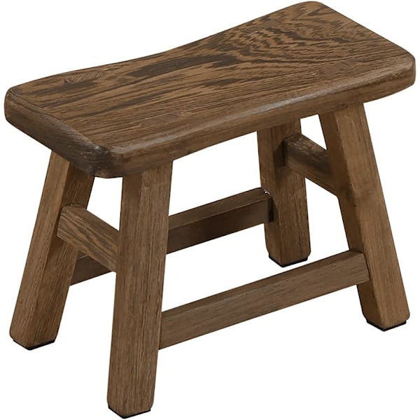 Liten rustikk pall i tre for fiske og stue 27 x 13 x 21 cm (tre)