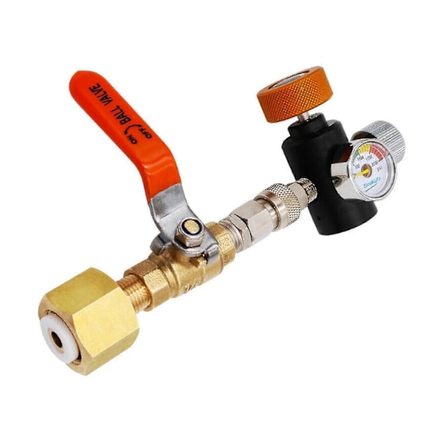 Cga320 CO2-sylinderfyllingsadapter og kuleventil for Sodastream-tankkontakt - Perfekt W21.8 without 2000psi Gauge