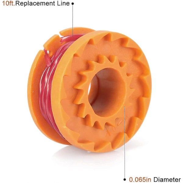 12-pack Trimmertråd för Worx 20V Trimmers, Hållbar Ersättningsspole för Poolskydd och Kanttrimmers, Förbättrad Klipphastighet