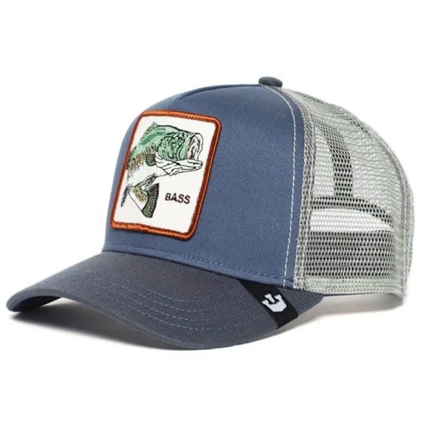 Baseballkasket med dyremotiv, solbeskyttelse, broderet trucker-kasket i mesh med design af sort panter, hane og løve Høj kvalitet (Påske) 6