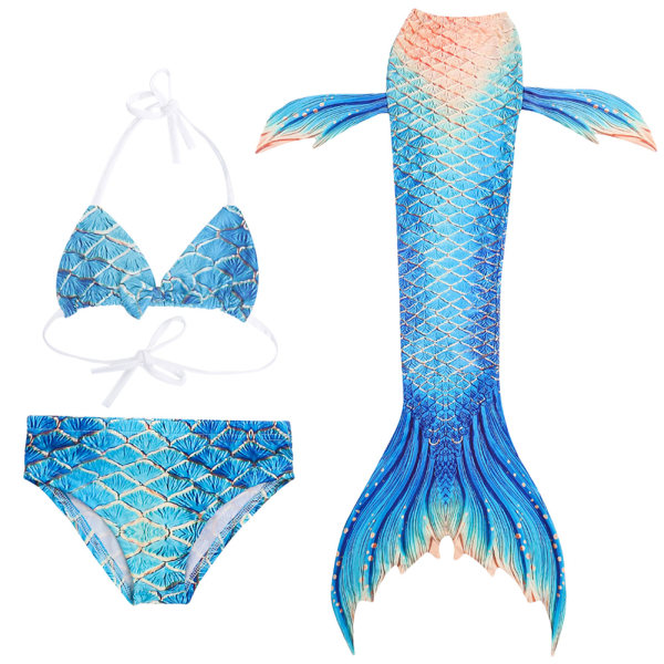 Nytt Barn Flickor Barn Tredelade baddräkt Badkläder Bikini Sea Maid Fish Tail Set(150)