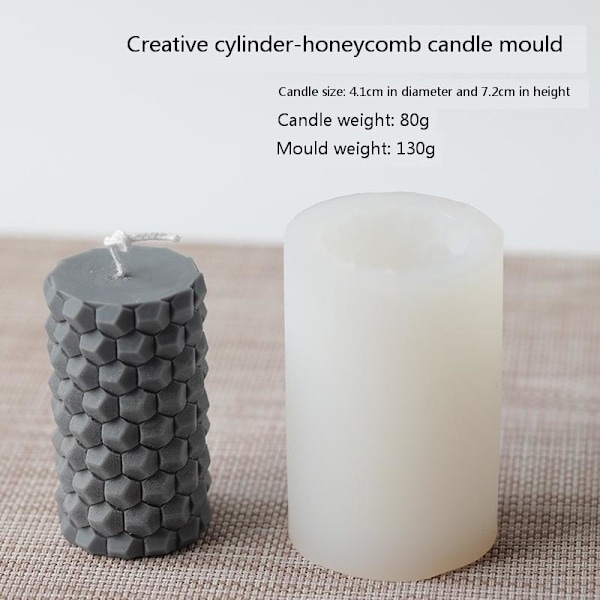 Lysformer stearinlys DIY silikonformer lz22018 sylindrisk honeycomb LZ22018 cylindrical Honeycomb
