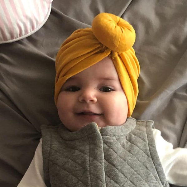 5-pak Baby Turban Hatte - Bløde Knude Baby Beanies til Piger og Småbørn ZR 5 Pack Donut/3-36 months