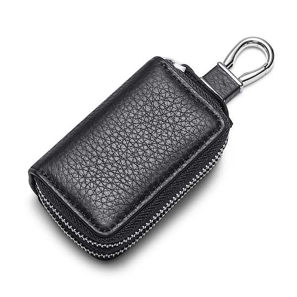 Svart Läder Nyckelhållare, Läder Nyckelhållare Unisex Läder Nyckelhållare