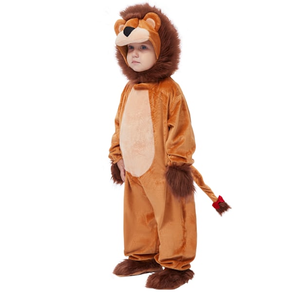 JOYIN Baby Brun Lejon Kostym med Stövletter för Halloween Klä Upp, Toddler Djur Pyjamas, Brun Lejon Kläder för Halloween Cosplay #2brown 18