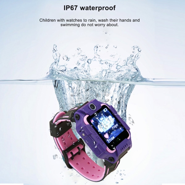 Q19 Barn Smart Phone Watch Vattentät plug-in kort Kamera Positioneringsarmband (violett)