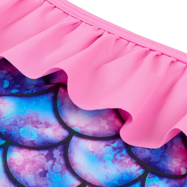Flickor 2-delat Baddräktset Långärmad Utslagsbeskydd Baddräkt Rosa Pink 140
