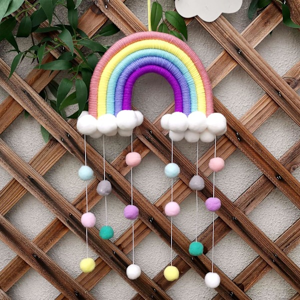 Rainbow Tapestry Moln Hängande Dekoration Prydnad för Babyrum Barnrum
