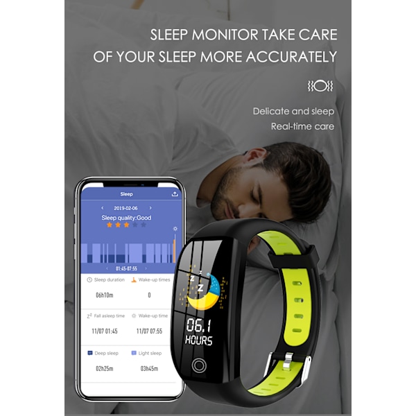 INF Smartwatch Aktivitetsarmband med Pulsmåling, Sömnmonitor, Stegräknare
