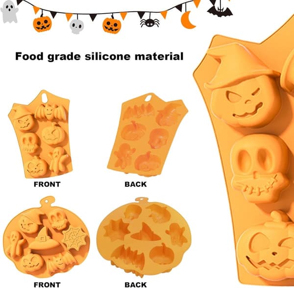2-pak Halloween græskar silikone bageform, græskar silikoneform, Halloween chokolade slik silikoneform, kan lave slik, kage