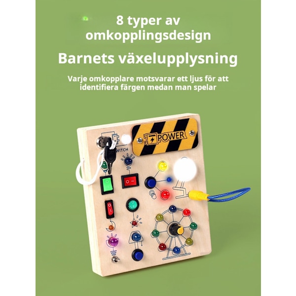 Trælegetøj LED Switch Analog Simulering Kredsløb Optaget Bræt