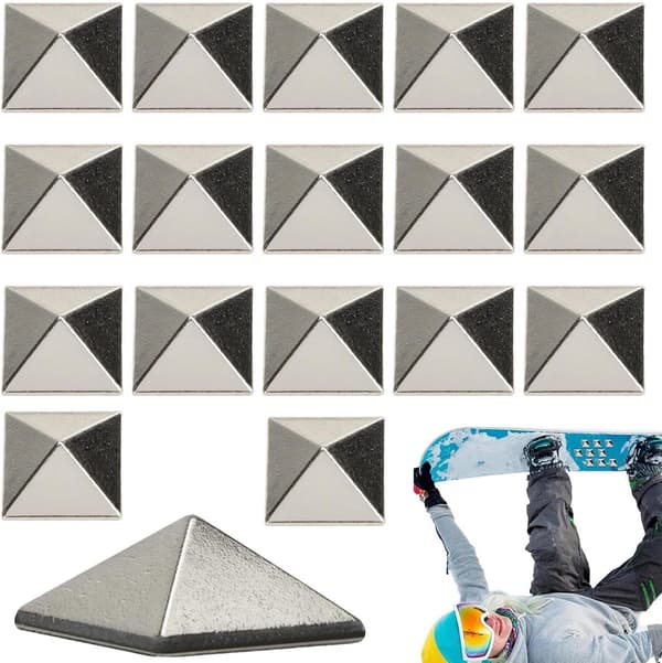 18-pack Snowboard Stomp Pads Zinklegering Halkfritt Grepp för Snowboard och Skidor Silver