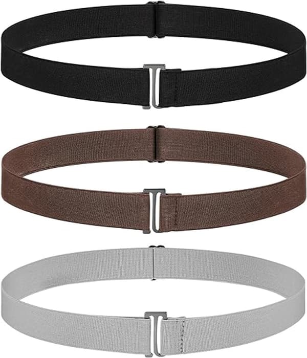 Elastisk belte - 3 stk - Elastisk belte - Damebelte - Justerbar elastikk - Buksebelte