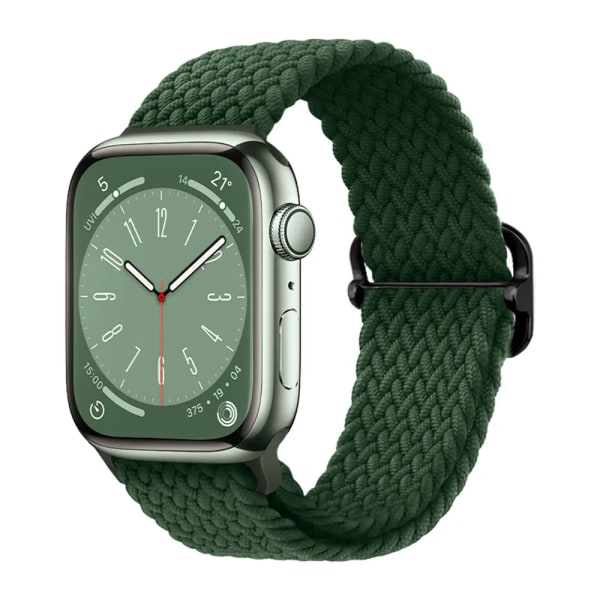 Flätat armband för Apple Watch 44mm 40mm 45mm 41mm 42mm 38mm 49mm Elastiskt Solo-armband iWatch serie 9 se 7 5 6 Ultra2 Band 58. Cedar Green 58.Cedar green 42mm 44mm 45mm 49mm