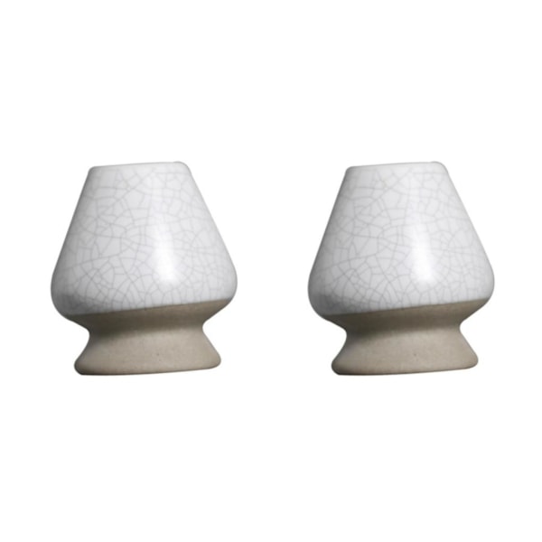 1/2/3 Håndlaget Matcha Visp Stativ Teseremoni Tesett for Hvit med Sprekk 6 x 7cm 2S 2Set White with Crack 6 x 7cm
