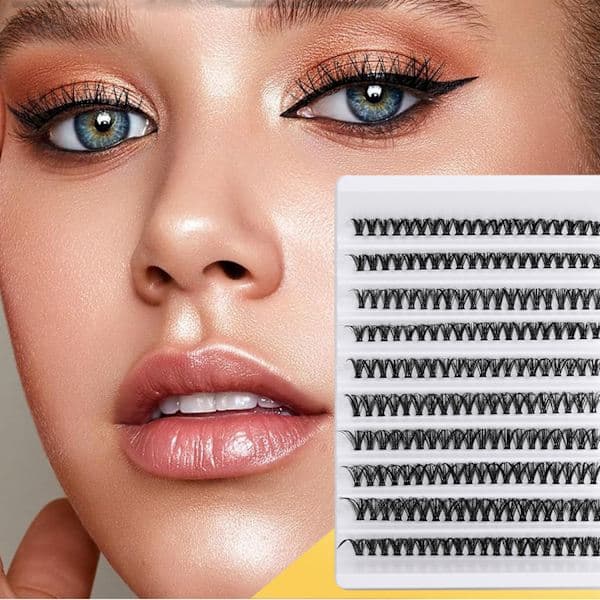 200 pcs Cluster Lashes - Voluminous Natural Look Individual Eyelash Extensions, DIY Soft Featherlight False Eyelash Set