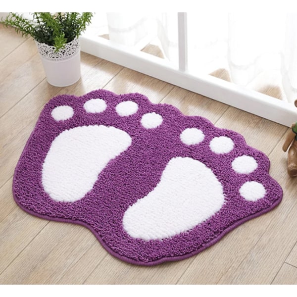 Badrumsmatta Dörrmatta Badrumsmatta - Söt Tassfot Toalett Badkar Dusch Halkfri Matta Vattenabsorberande Snabbtorkande Tvättbar Hållbar - 40cm x 60cm Purple