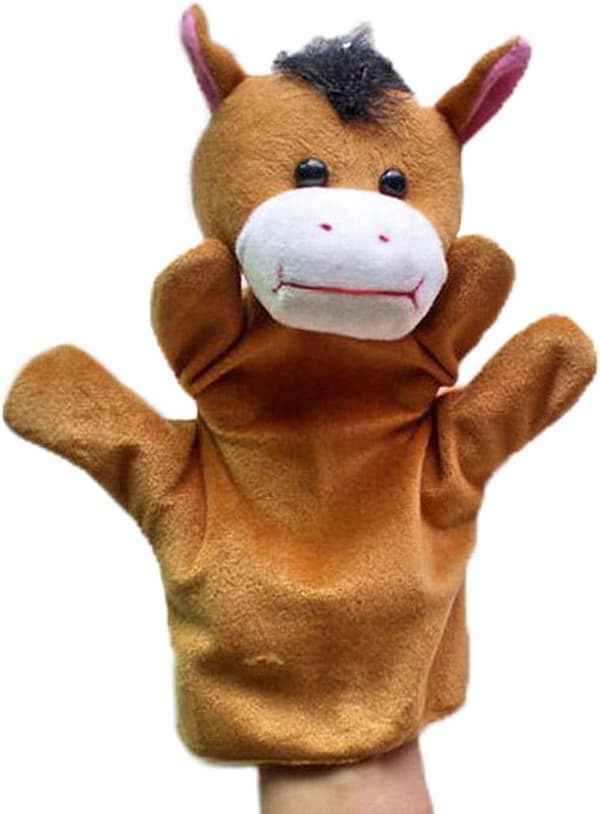5-pack Handdockor Giraff, Örn, Zebra, Häst, Orm Mjuka Leksaker för Barn Baby