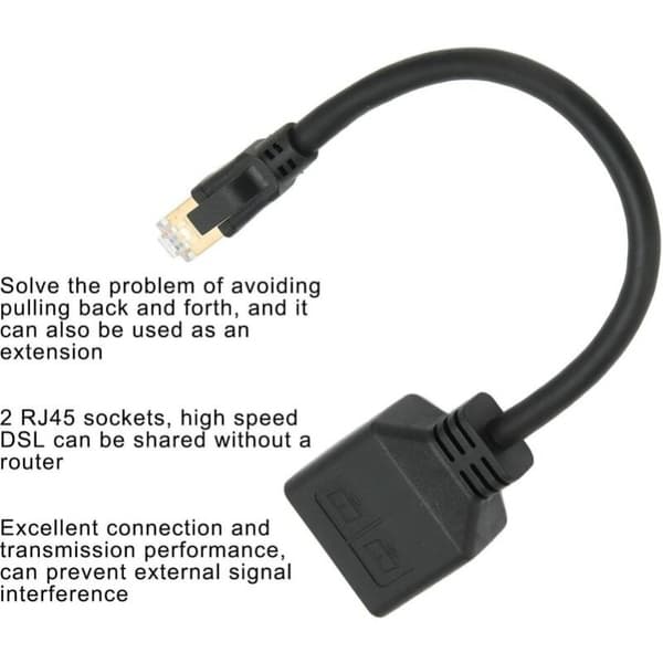 RJ45-splitteradapter, 1 til 2 RJ45-netværksport Ethernet-adapter_jarx