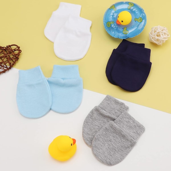 Bomulds Baby Vanter til Nyfødte - Ridsefrie Handsker til 0-6 Måneder 8 Sets baby mittens MT-04UK