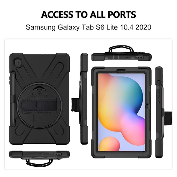 Fodral for Samsung Galaxy Tab S6 Lite 10.4 med pennholder, mykt og lett silikonfodral for Galaxy Tab S6 Lite 10.4 2020 Sm-p610/p615 Swivel Stativ