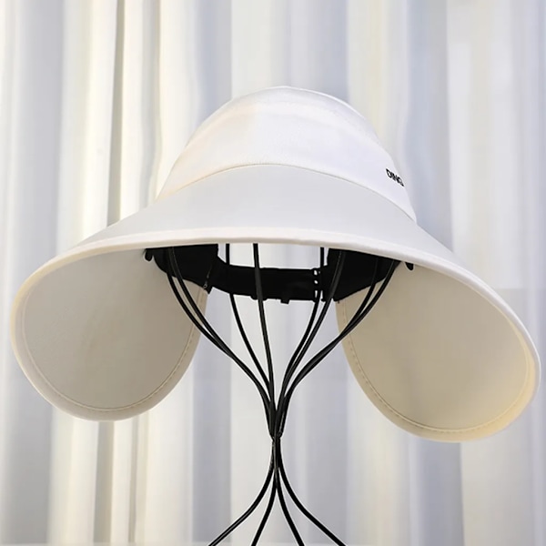 Solhatt dame solbeskyttelse visir caps med bred brem sommer caps solhatt for utendørs (hvit)