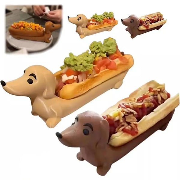 Varmkorv Dachshund Brett 2025 Ny Morsom Varmkorv Sushi Serveringsbrett - Gaver til Elskere Dark Brown