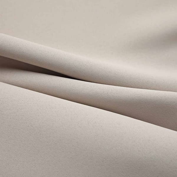 Mörkläggningsgardiner, set om 2 med metallringar, 100 % polyester för vardagsrum sovrum, beige 140 x 225 cm Beige