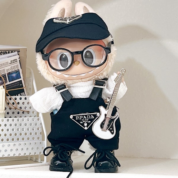 Labubu Tøjsæt Dukketilbehør til 15/17cm Labubu V2 V1 (Sweater, guitar)