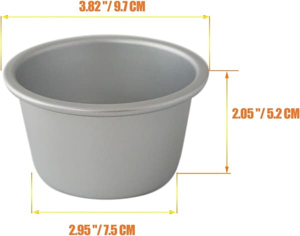 6 stk. - Buddingforme - Timbaleform - Bageform - Tærteform - Kageform - 9,5*7,3*5,1 cm