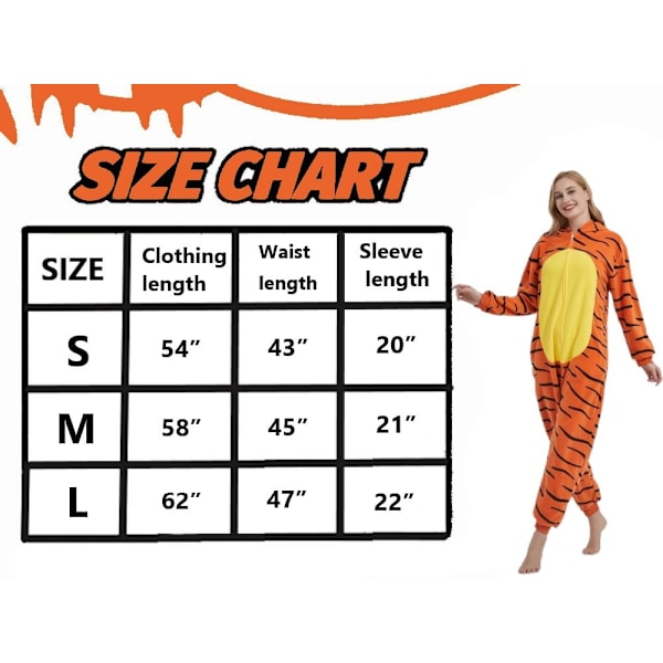 Aikuisen Tigeri Onesie - Univaatteet, Eläinpiirretty Asu ja Teini-ikäisten Pyjamat, Unisex Joulu Halloween Cosplay 58