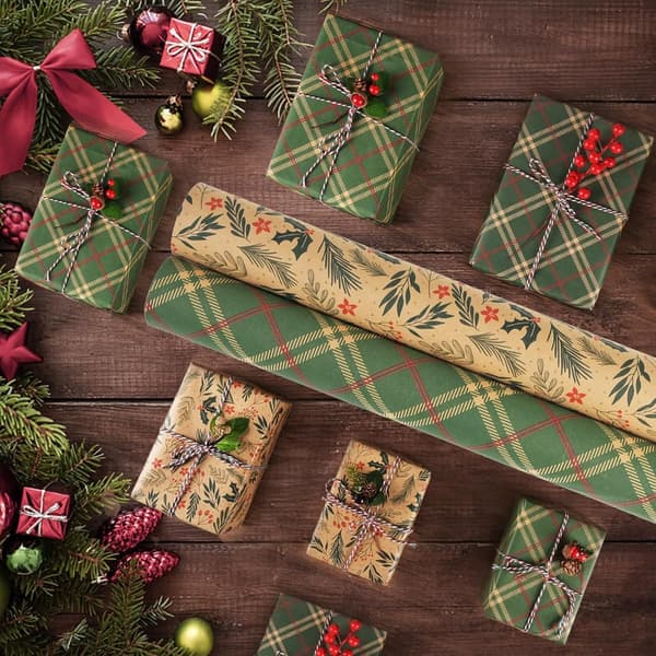 Presentpapper - Julpresentpapper - Julklappspapper - Presentpapper med figurer - 43 x 300cm - 2 rullar
