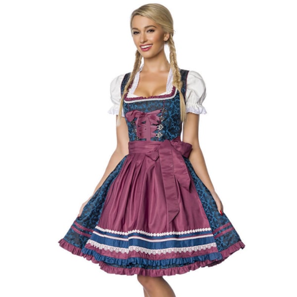 Dam Oktoberfest Klänning Kostym Tysk Dirndl Klänning L