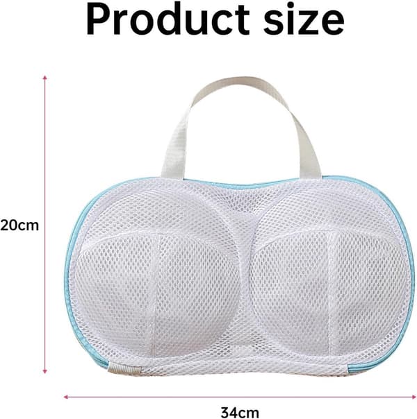 3 stk. - 20*34 cm - Vaskepose for BH - klesvaskpose - med plaststøtte - nettingvaskepose