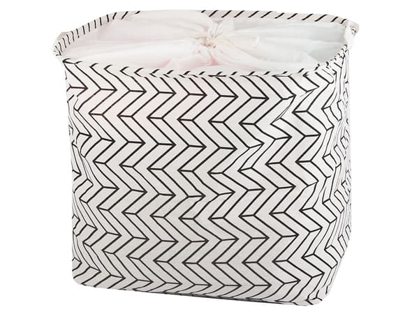 Hopfällbar Tvättkorg - 90L White_jar White Vit (Mönstrad)