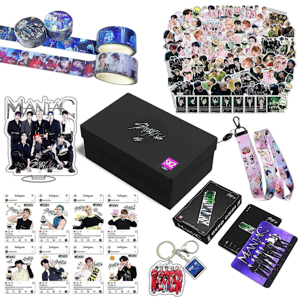 Stray Kids Nytt Album Maxident Presentbokssett Kpop Merchandise Fotokort Lanyard Nøkkelring Presenter til Skz Fans - Perfekt B