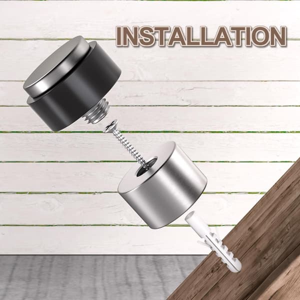 2 stycken - 40*40*45 mm - Dörrstopp - cylindriskt dörrstopp - dörrstopp i rostfritt stål - för golvmontering