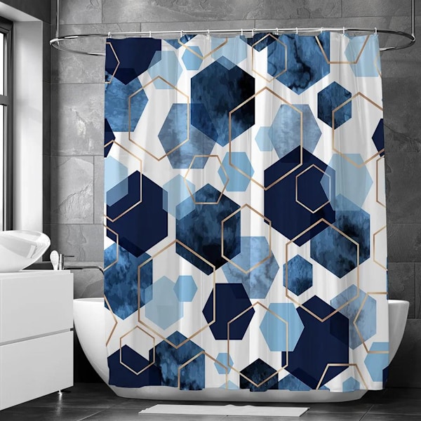 Geometrinen taidesuihkuverho, vedenpitävä, abstrakti kangassuihkuverhosetti kodin sisustukseen 180cm*200cm