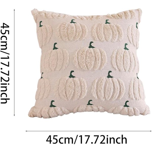 2-pak græskarkuddebetræk 45x45 cm. Bløde efterårs- og halloweenpynt til sofa, seng og bil.—jarx Färg	e