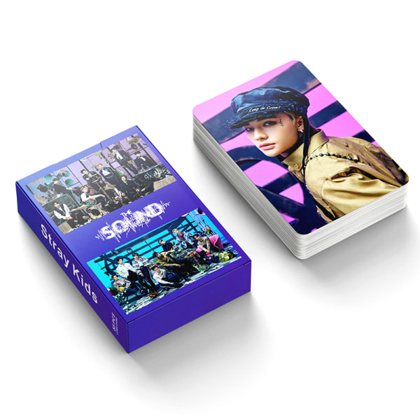 55st/ set Kpop Stray Kids Lomo-kort Nytt album The Sound Photo Black Black one size Black one size